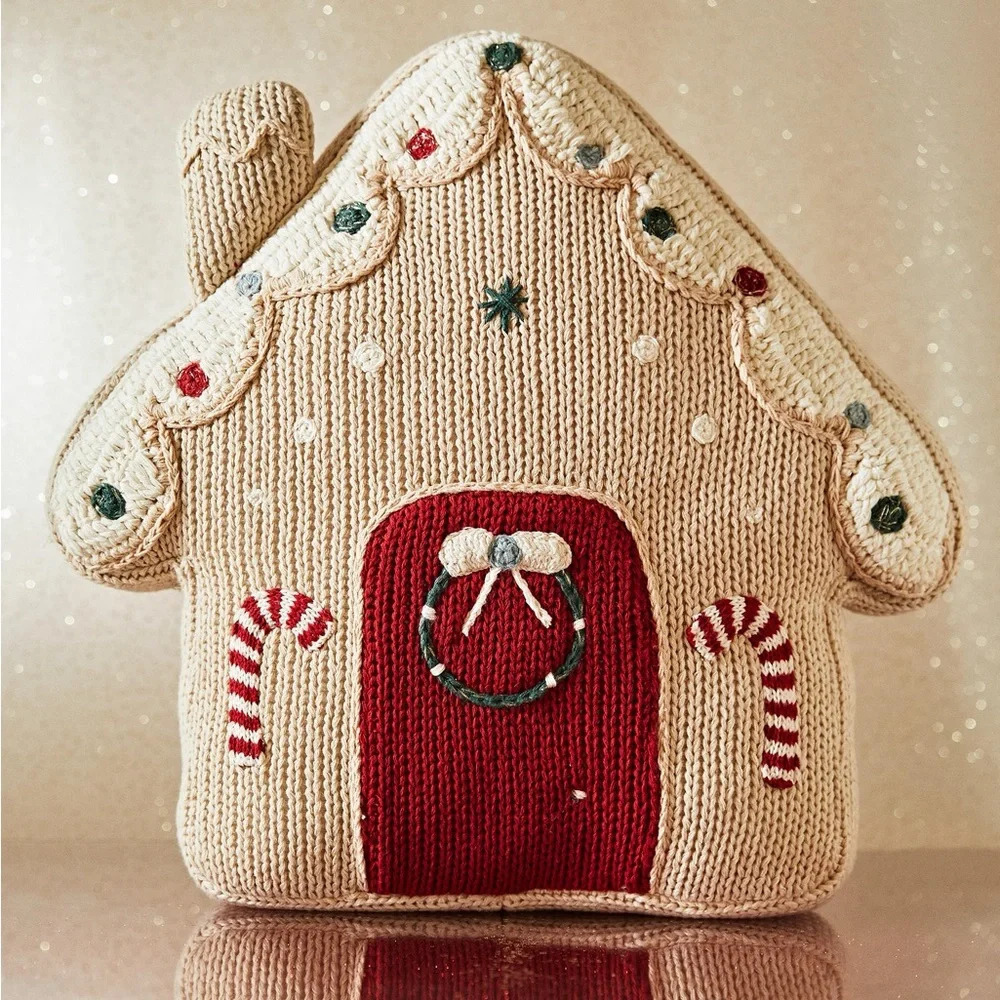 Zara Home Christmas pillow gingerbread house crochet knit decor holidays - Picture 10 of 11